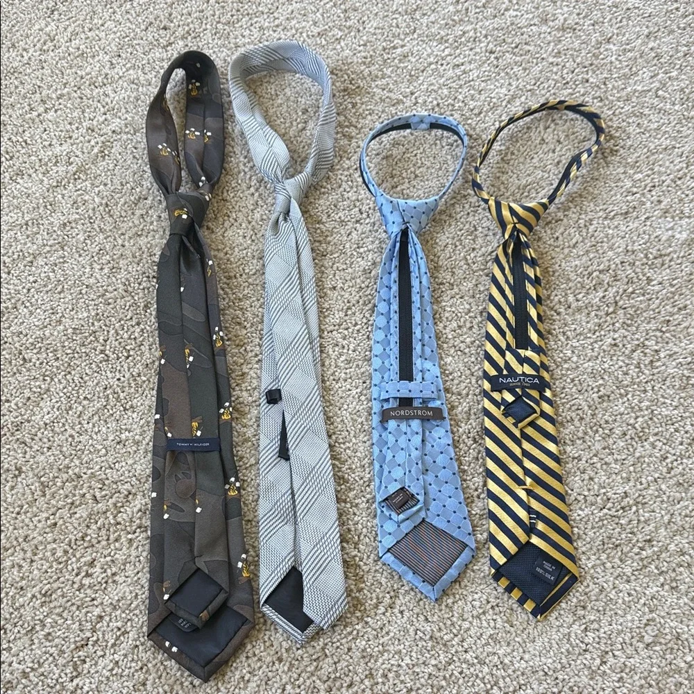 Nautica Kids Ties Set - Black, Gray, Blue, Yellow